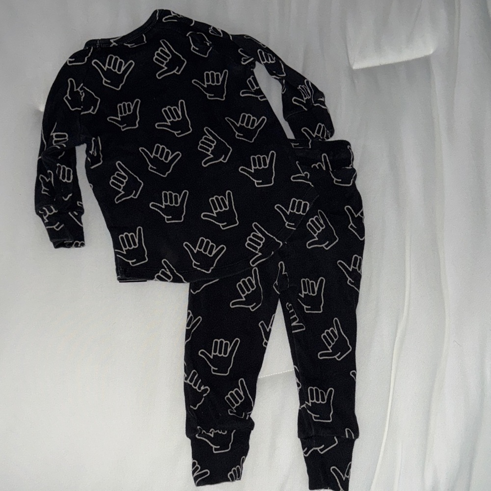 Kids Long Sleeve Matching Set in Black - Casual Two-Piece - Picture 3 of 3
